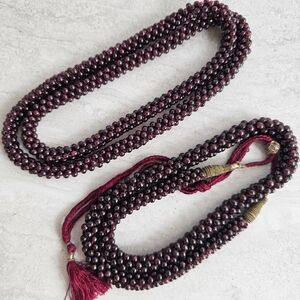 Two Vintage Garnet Beaded Necklaces
